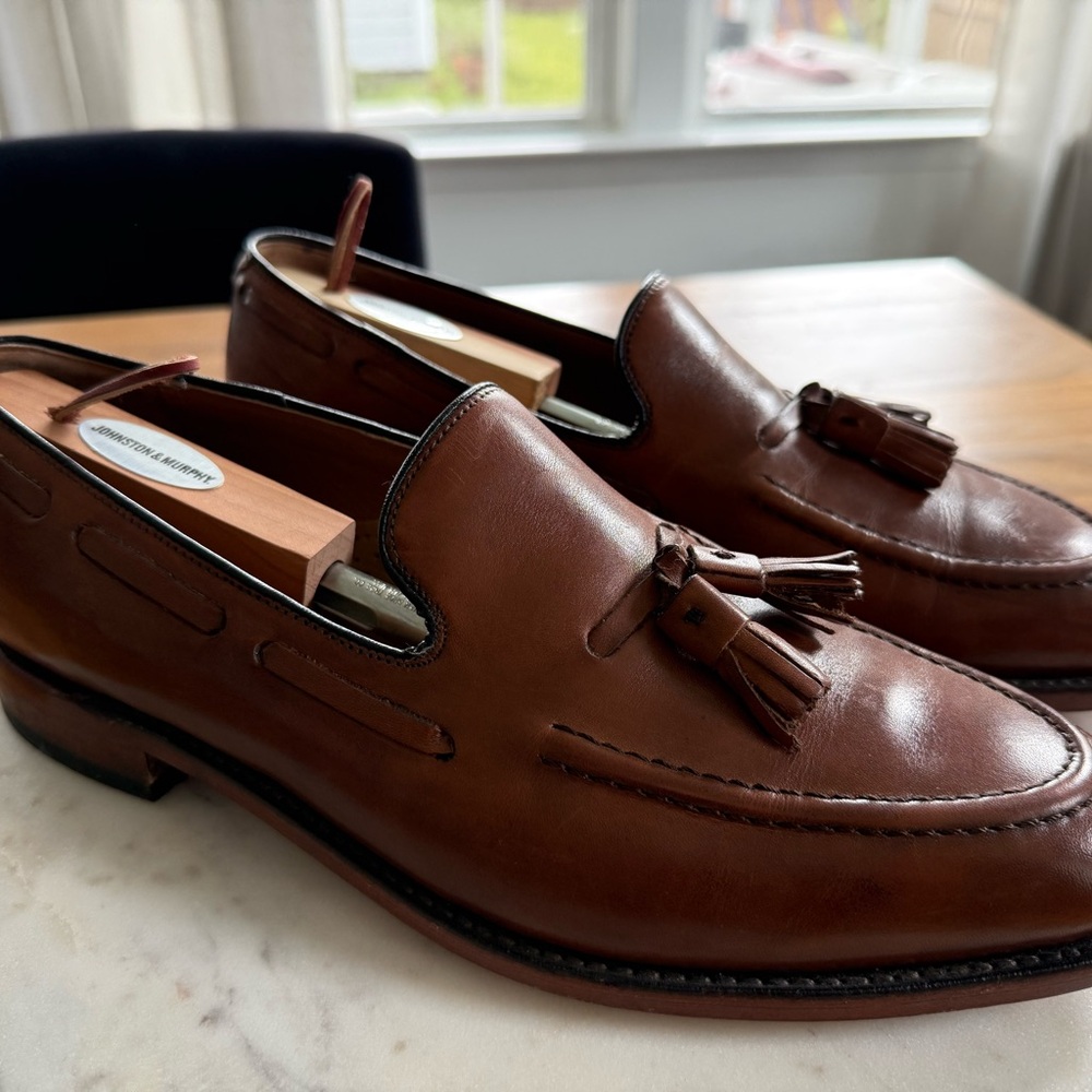 Brown Leather Tassel Loafers